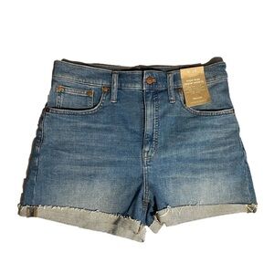 NWT Madewell Women's Blue High-Rise Denim Shorts Size 29